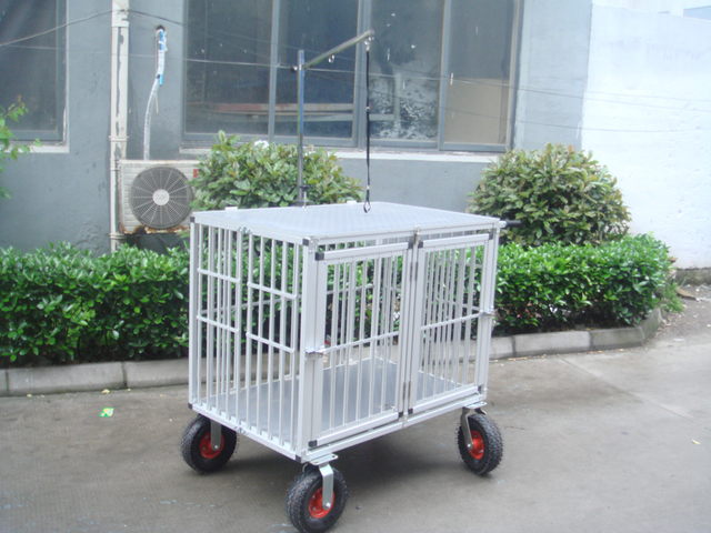 Aluminum Dog Car Cage And Trolley