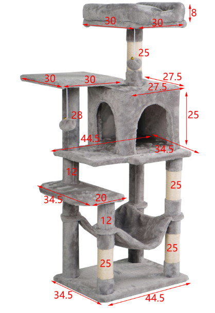Cat Tree Factory OEM DS366 - Multi Level Sisal Post